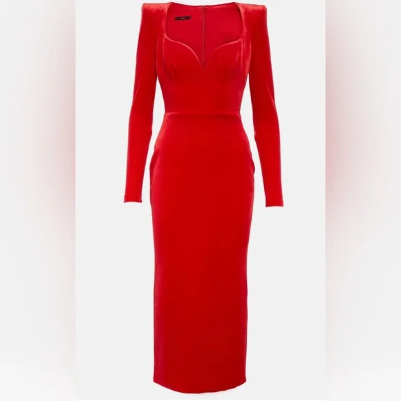 Velvet midi dress - Picture 2 of 11